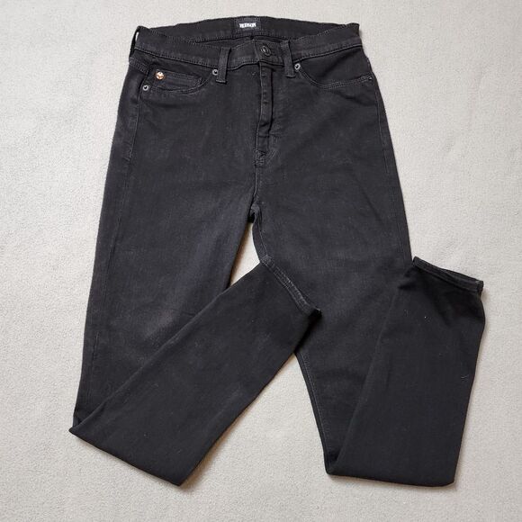 Hudson High Waisted Rise Super Skinny Black Jeans Barbara Stretchy Casual Basic - Picture 5 of 14